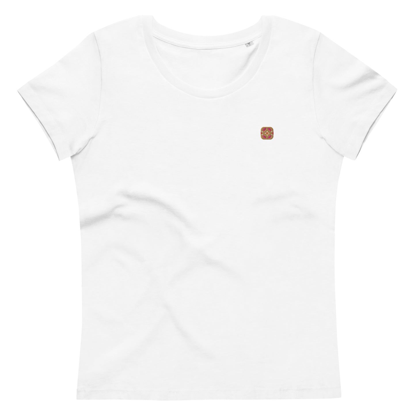 T-shirt blanc oiseaux printaniers brodés style Bauhaus en coton bio - Femme blanc
