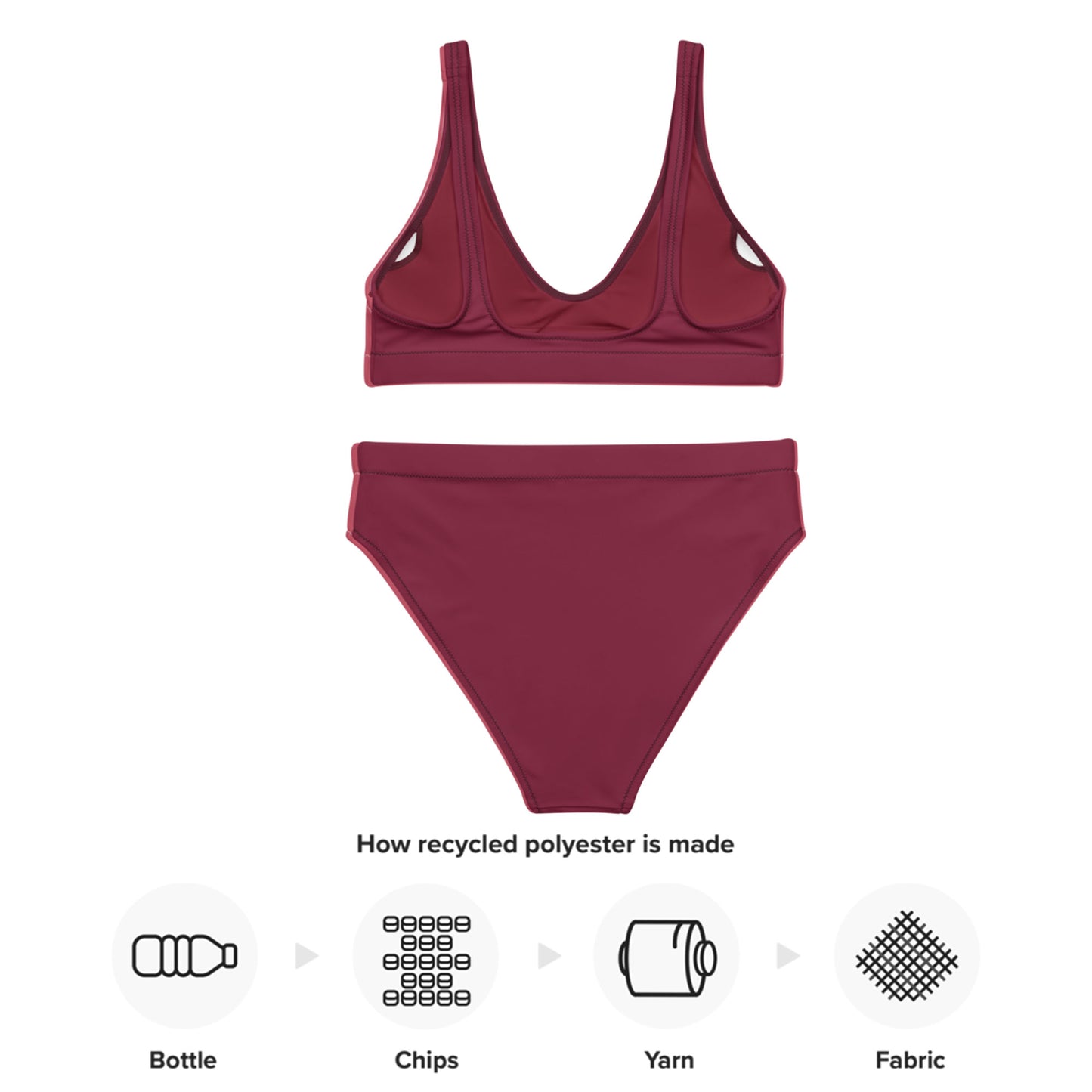 Maillot de bain sport recyclé bordeaux rubis