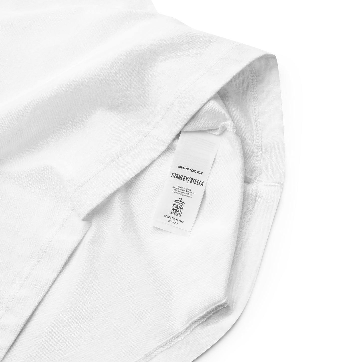 T-shirt blanc oiseaux printaniers brodés style Bauhaus en coton bio - Femme blanc