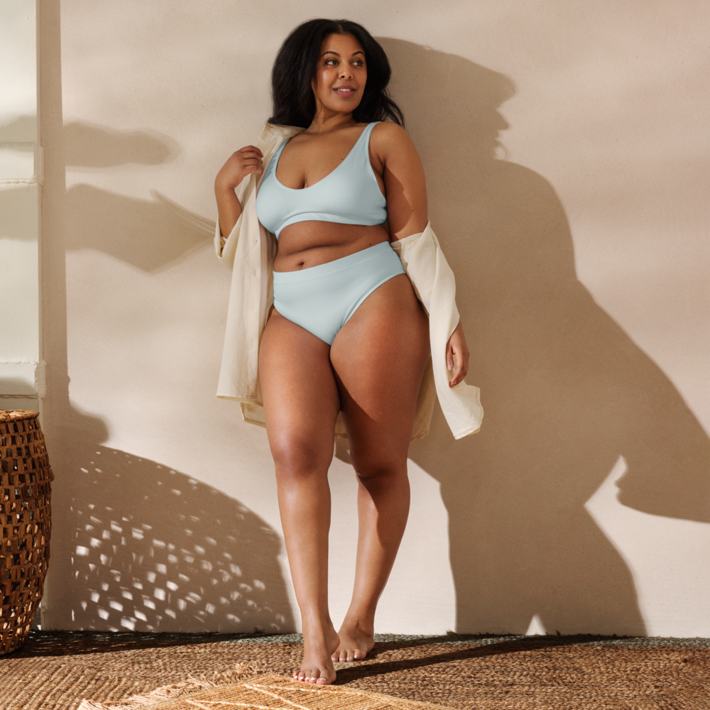 Light grey Recycled high-waisted bikini set