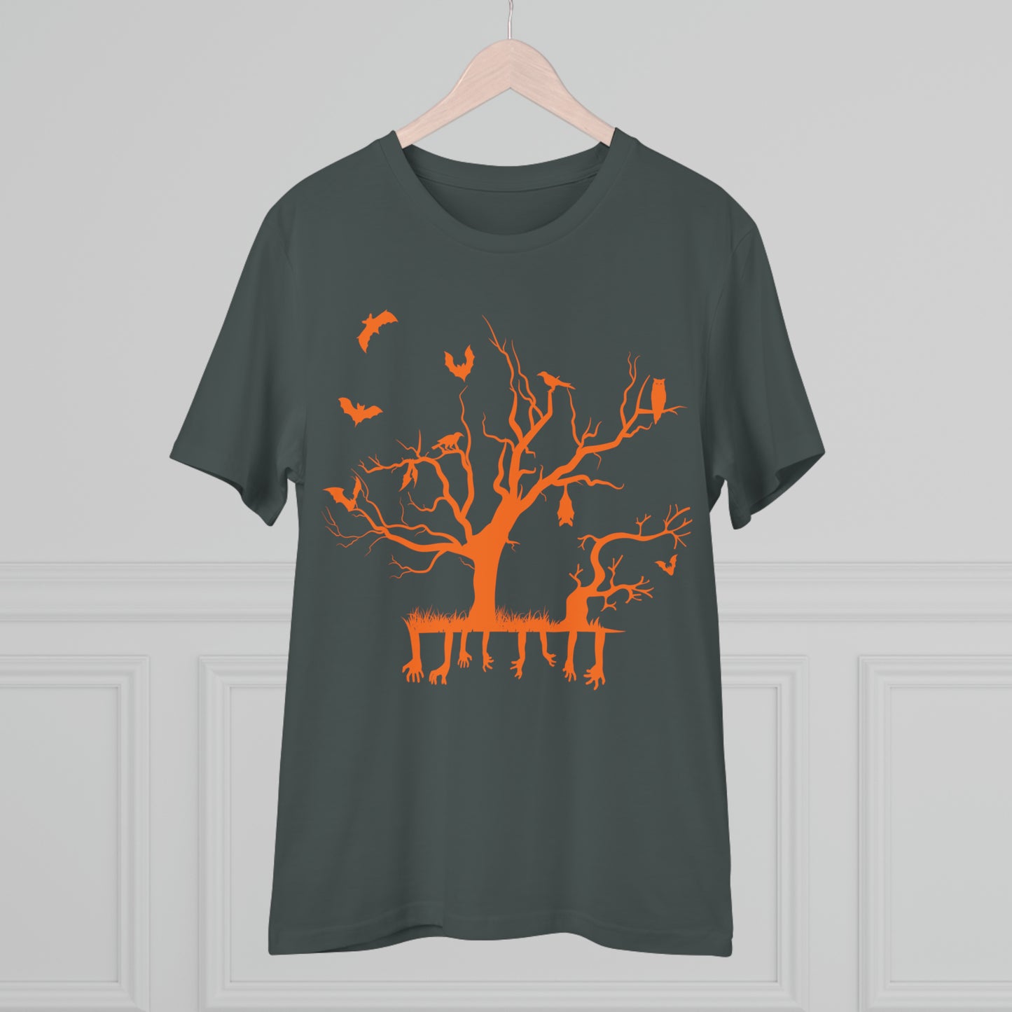 T-shirt Créateur Organique Orange Branche d'Halloween - Unisexe