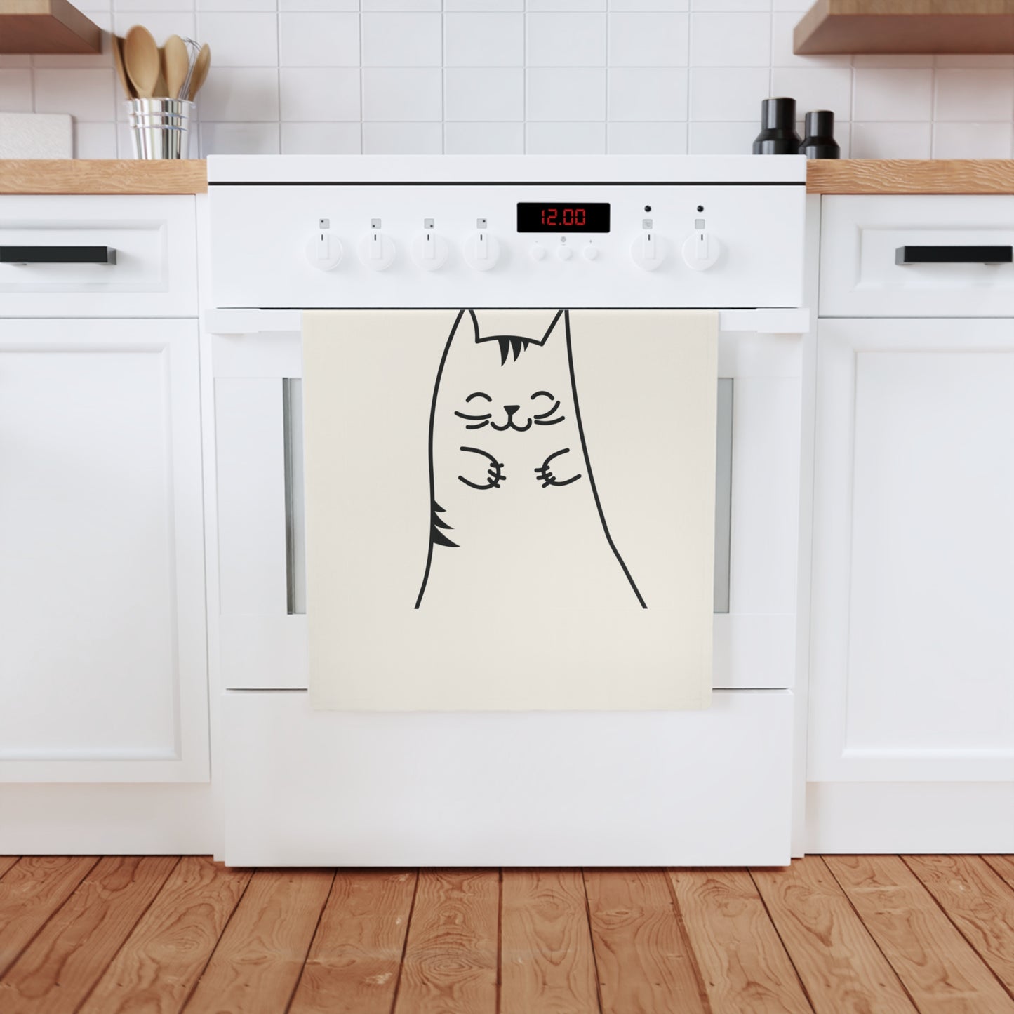 Katzen-Geschirrtuch aus Baumwolle, 50 x 70 cm, Bio-Baumwolle