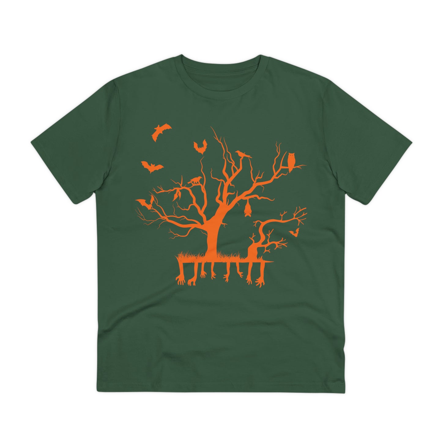 T-shirt Créateur Organique Orange Branche d'Halloween - Unisexe