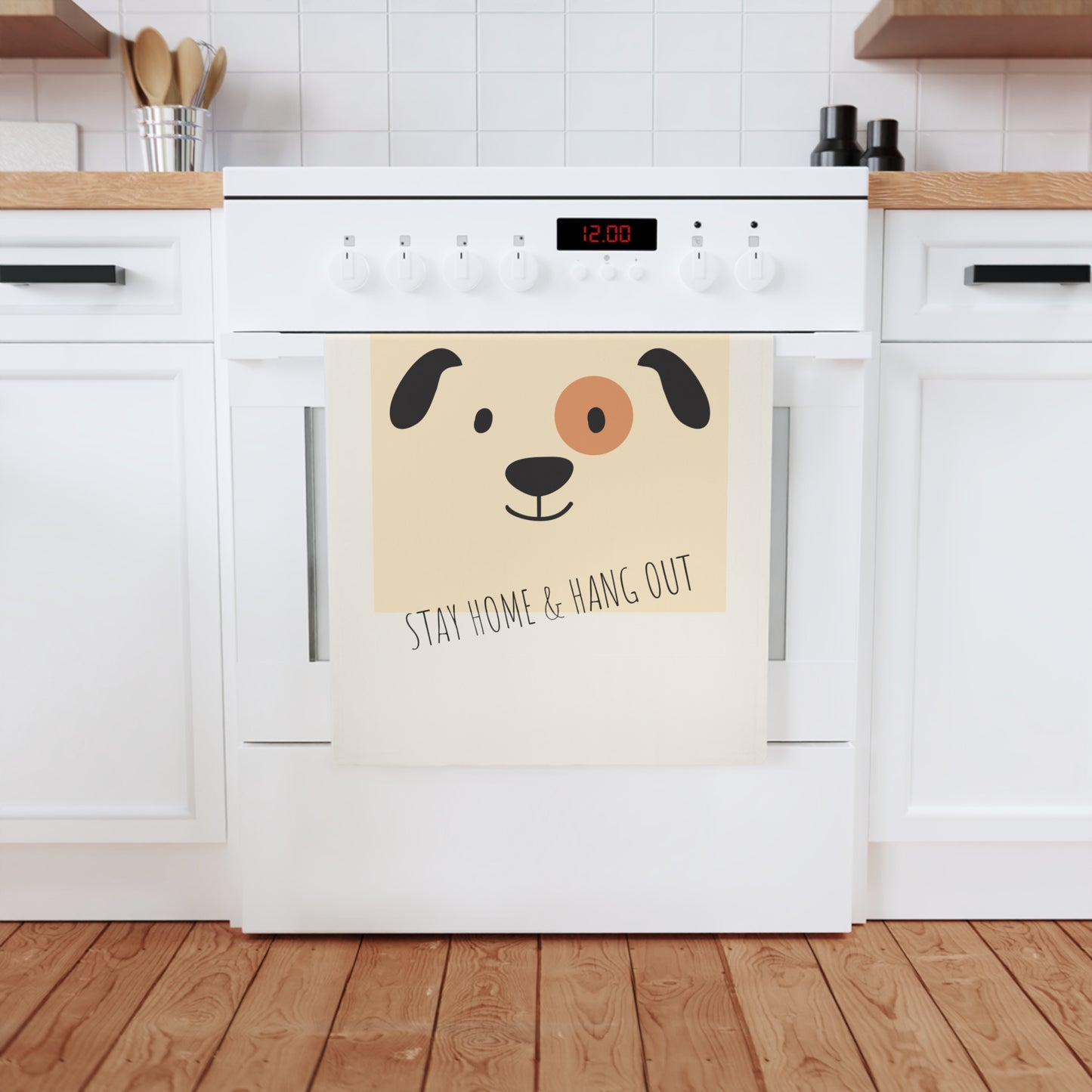 Torchon en coton biologique Cute Dog, 50 x 70 cm, torchon de cuisine écologique, torchon de salle de bain