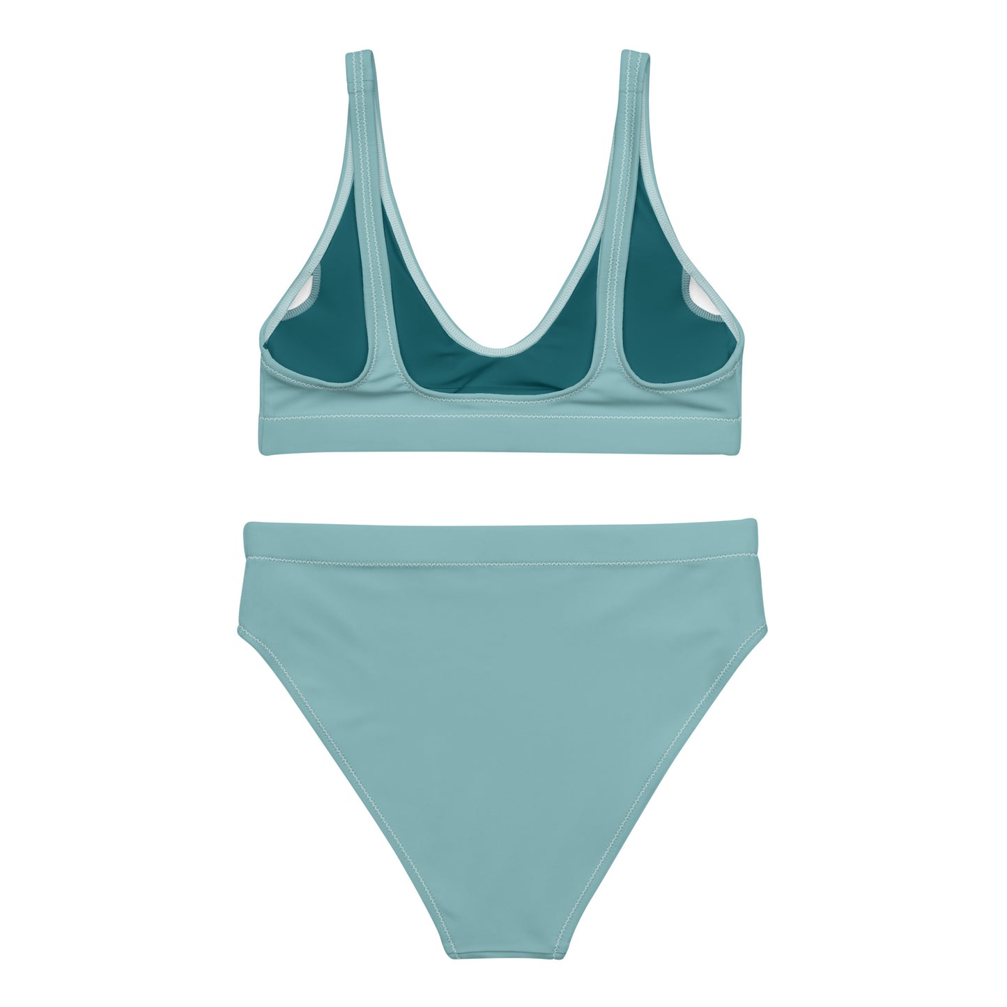 Opal green blue turquoise Recycled high-waisted bikini set