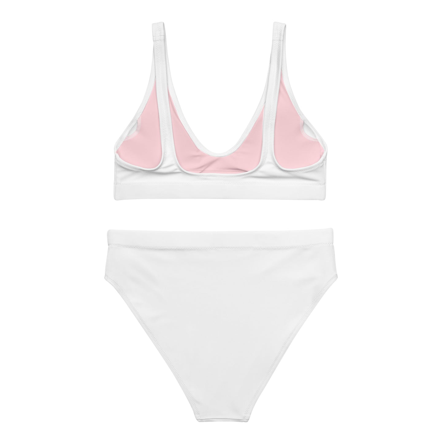 Weiß-rosa recyceltes Sport-Bikini-Set