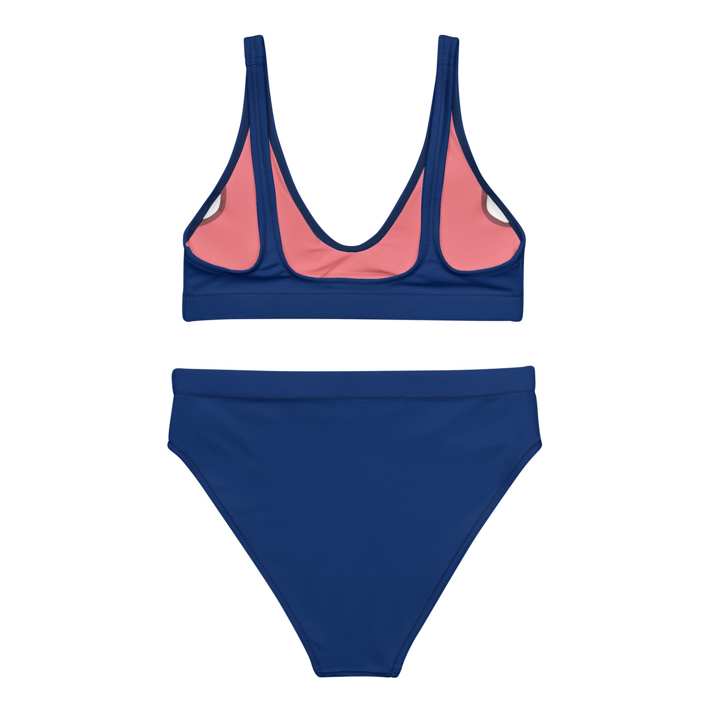 Royal blue Recycled High-waisted Sport bikini,Swimwear for Woman, two part bathing swim suit eco-fashion beachwear, plus size swim