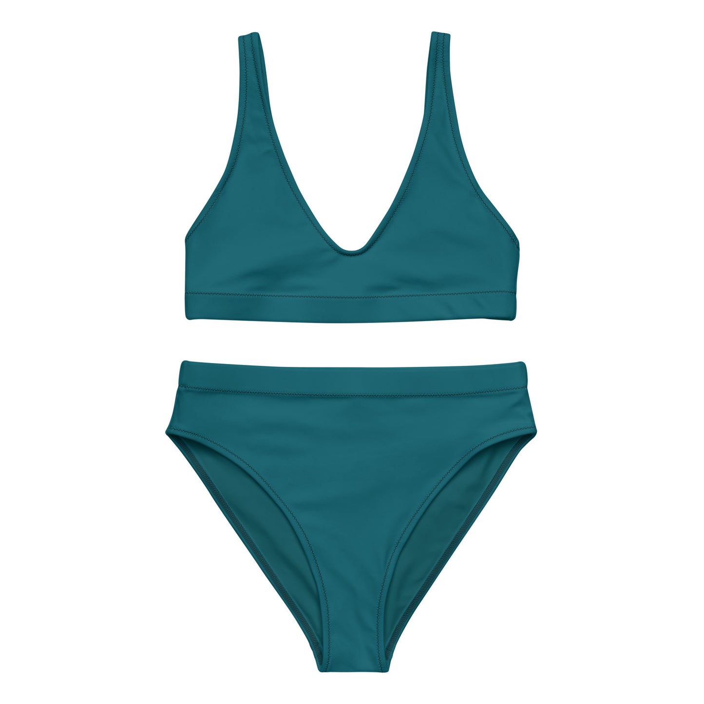 Midnight green Recycled high-waisted bikini set