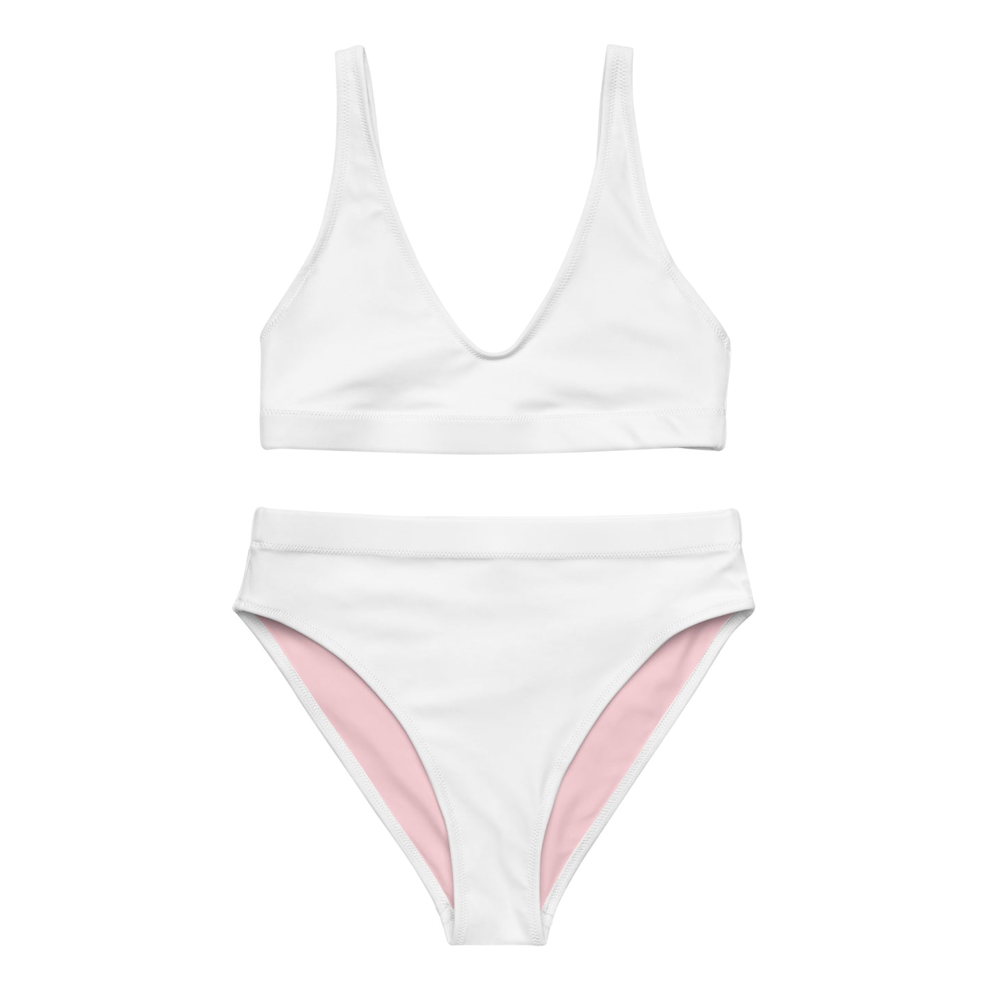 Weiß-rosa recyceltes Sport-Bikini-Set