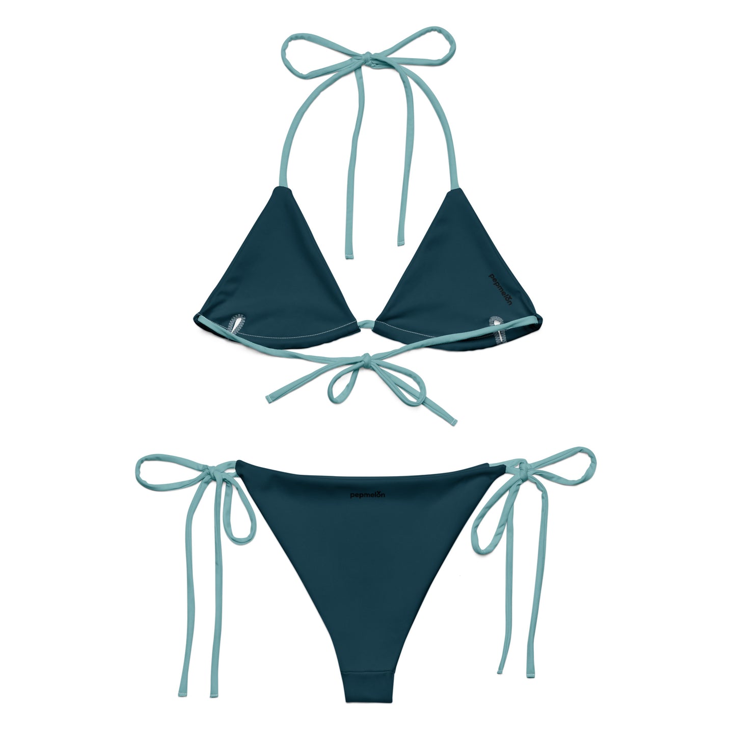 Bikini triangle eco-responsable turquoise opale string recyclé