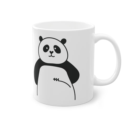 Aranyos Panda bögre vicces medve bögre, fehér, 325 ml / 11 oz Kávés bögre, teás bögre gyerekeknek