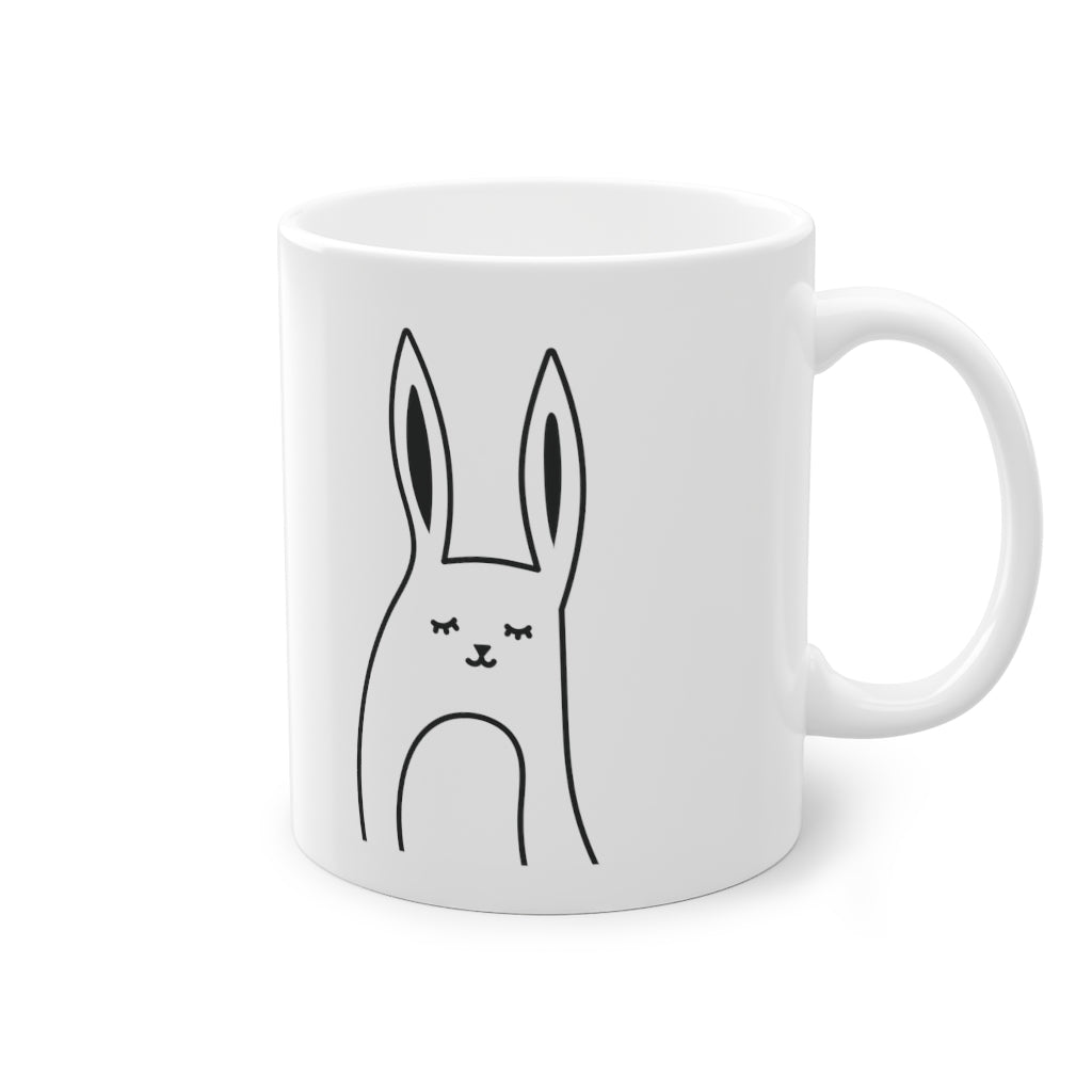 Sødt Bunny krus sjovt kanin krus, hvid, 325 ml / 11 oz Kaffekrus