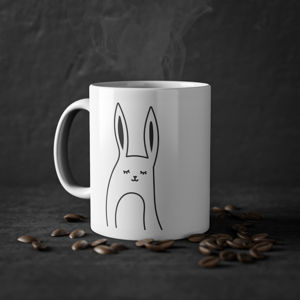 Cute Bunny mug funny rabbit mug, white, 325 ml / 11 oz Coffee mug, tea mug for kids