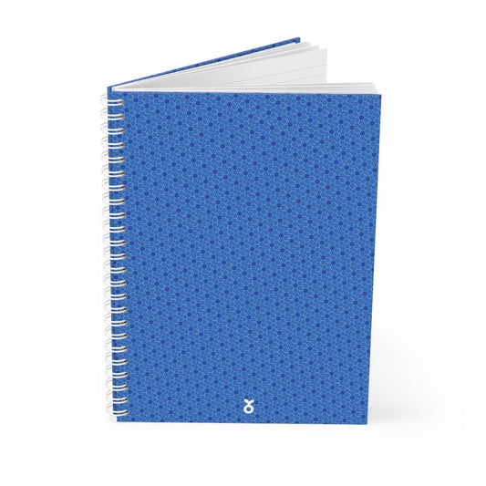 Blaues gewundenes Notizbuch
